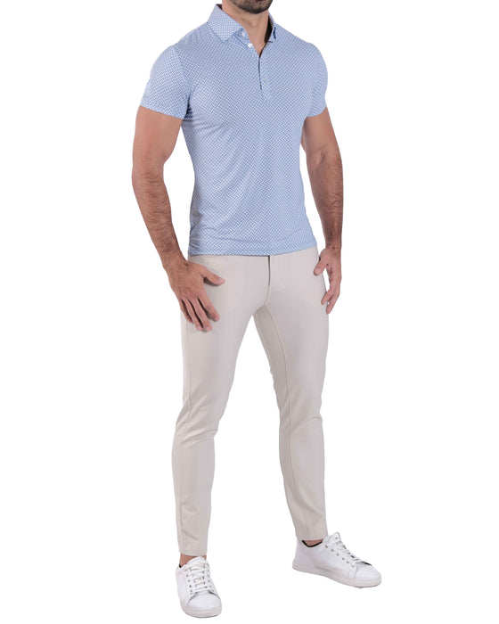 "The Normandy" Navy Micro Stripe & White Cubes