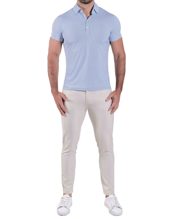 "The Normandy" Navy Micro Stripe & White Cubes