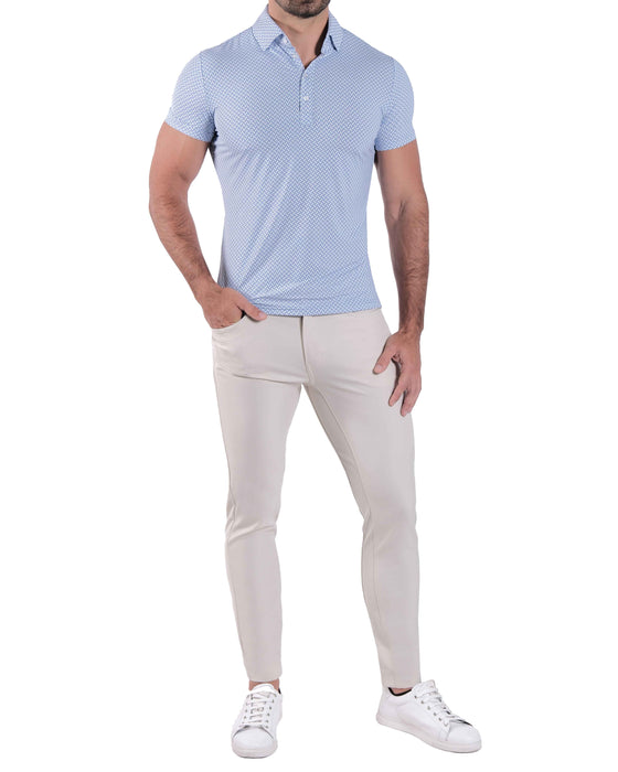 "The Normandy" Navy Micro Stripe & White Cubes