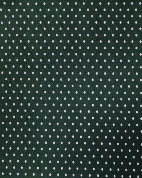 "The Palm" Green with White Mini Dot Print