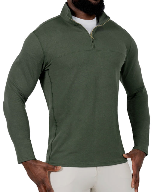Quarter Zip - Solid Dark Green