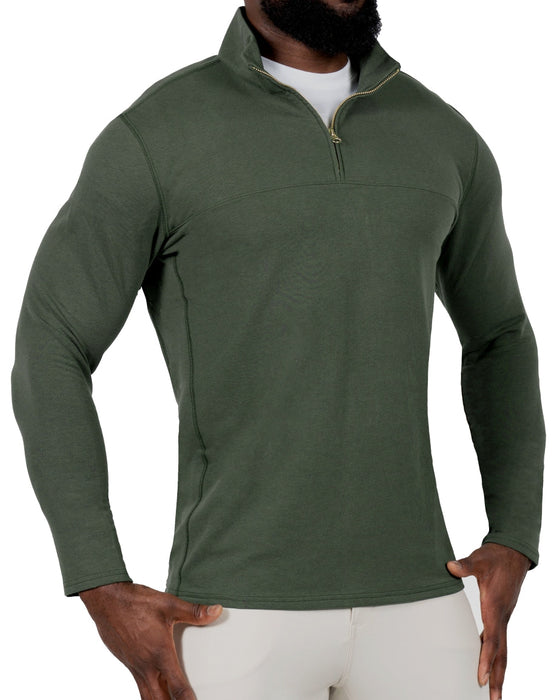 Quarter Zip - Solid Dark Green