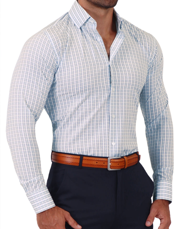 "The Rye" Grey, White & Navy Mid Check