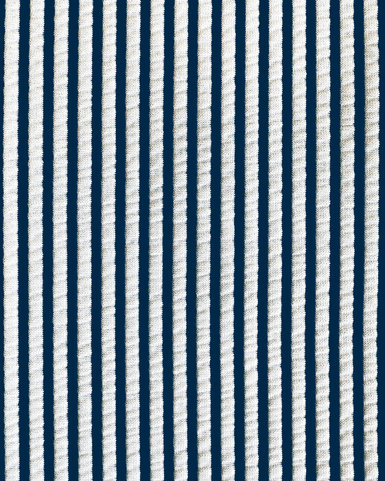 Athletic Fit Stretch Blazer - Navy & White Seersucker