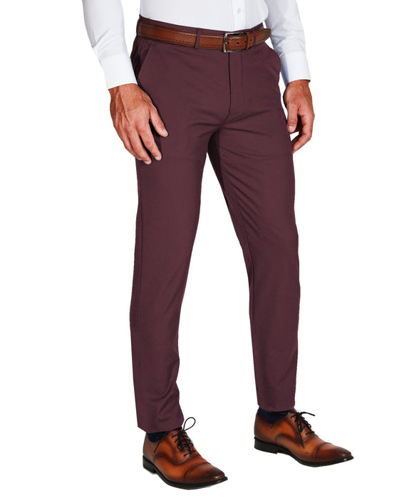 Athletic Fit Stretch Suit - Solid Plum