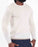 Lightweight Ribbed Knit Crewneck Sweater - Tan & Beige
