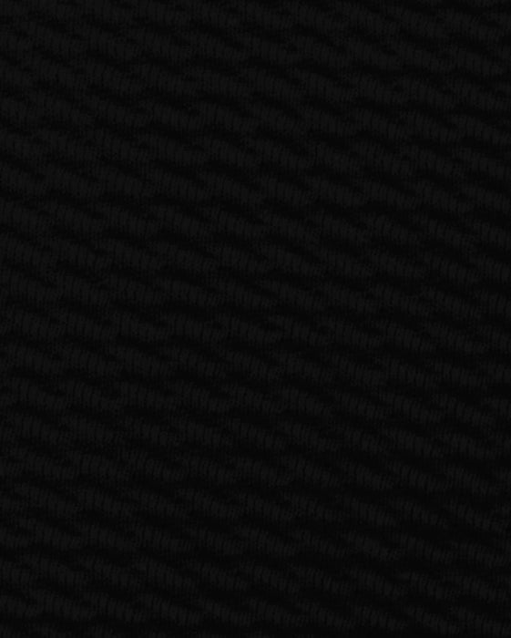 Textured Buttonless Long Sleeve Polo - Black