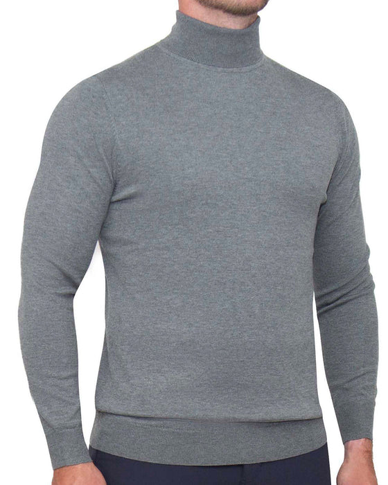 Mid-Weight Wool Turtleneck - Grey