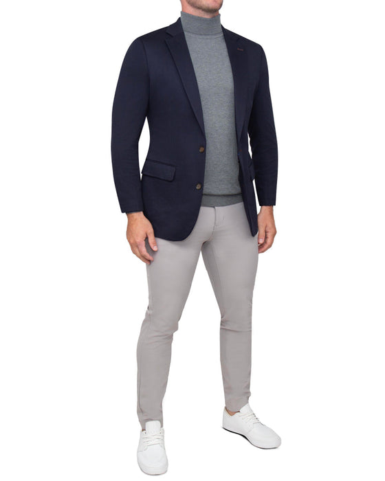 Mid-Weight Wool Turtleneck - Grey