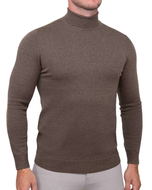 Mid-Weight Wool Turtleneck - Brown