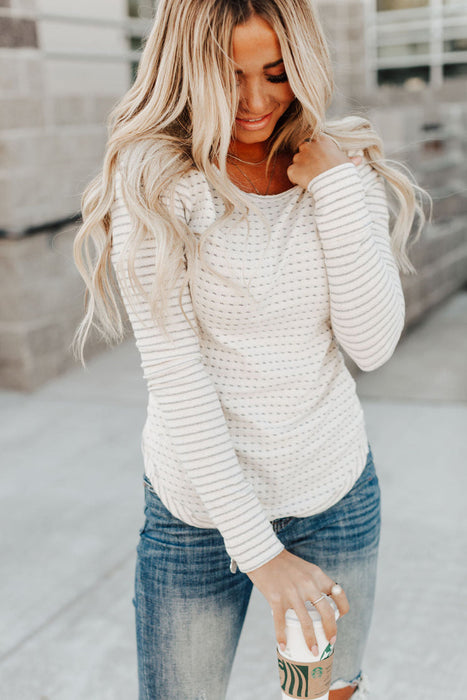 Jamie Mix Print Top - Cream