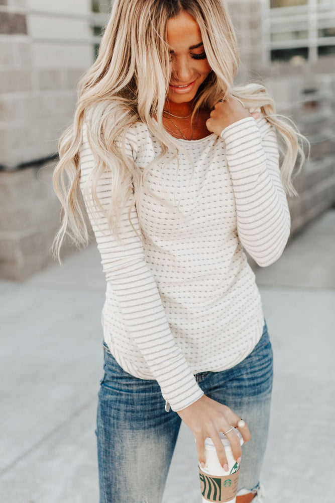 Jamie Mix Print Top - Cream