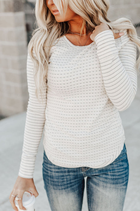 Jamie Mix Print Top - Cream