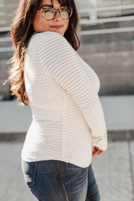 Jamie Mix Print Top - Cream